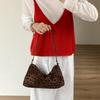 Retro Suede Bag Fashion Portable Small Square Bag Autumn and Winter New Trend Leopard Print Underarm Shoulder Bag Women
