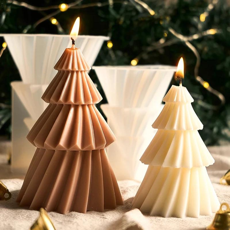2026 Latest Models Christmas Tree Silicone Candle Mold DIY Handmade 3D Tree Shape Aromath Soap Ornaments Mold Craft Gifts Making