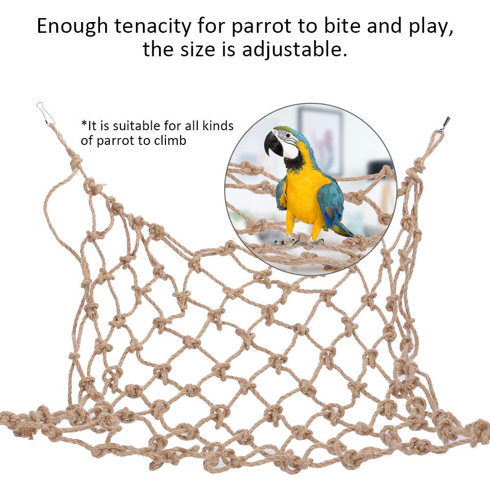 Hemp Rope Bird Climbing Net Hanging Rope Net Swing Play Rope Ladder Chew Toy (Small)