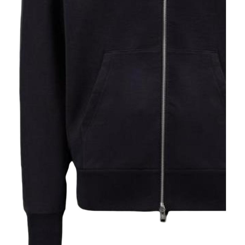 Moncler Solid Color Hooded Zip-Up Long Sleeve Sweatshirt Men sweatshirts Black H20918G00052809KR778