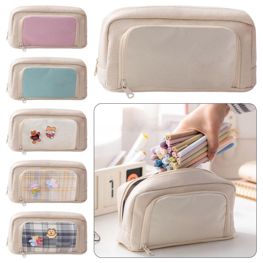 

Сумка для карандашей большой емкости, канцелярские принадлежности, органайзер для канцелярских принадлежностей, милый школьный пенал на молнии