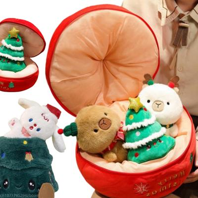 Neue Weihnachts-Capybara-Serie Plüschpuppen Apfel Weihnachtsbaum Capybara Drei-in-Eins Überraschung für Jungen und Mädchen Weihnachtsgeschenke
