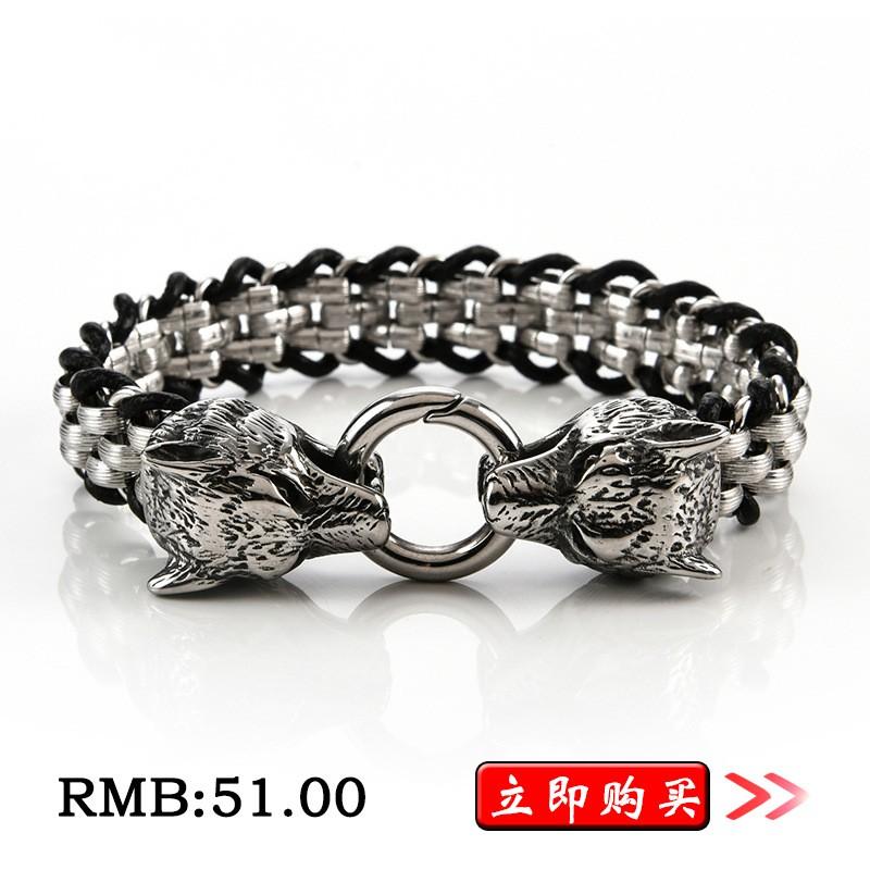 Mens Titanium Steel Dragon Head Bracelet Vintage Punk Style Biker Accessory Stainless Wristband Motorcycle Riders