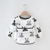 0-2Y Baby Toddler Long Sleeve Bib Cute Colorful Cartoon Printing Waterproof Smock Bib Boys Girls Burp Cloth Feeding Accessories