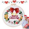 Christmas Cross Stitching Kits Merry Christmas DIY Kit with Patterns Instructions Embroidery Beginners Kit Needlepoint Kit