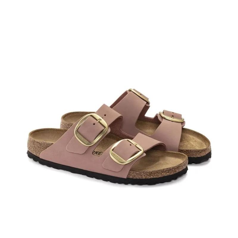 Birkenstock Arizona Big Buckle Unisex Leather Comfort Stylish Slide Sandals Pink Regular Fit 1023963 35