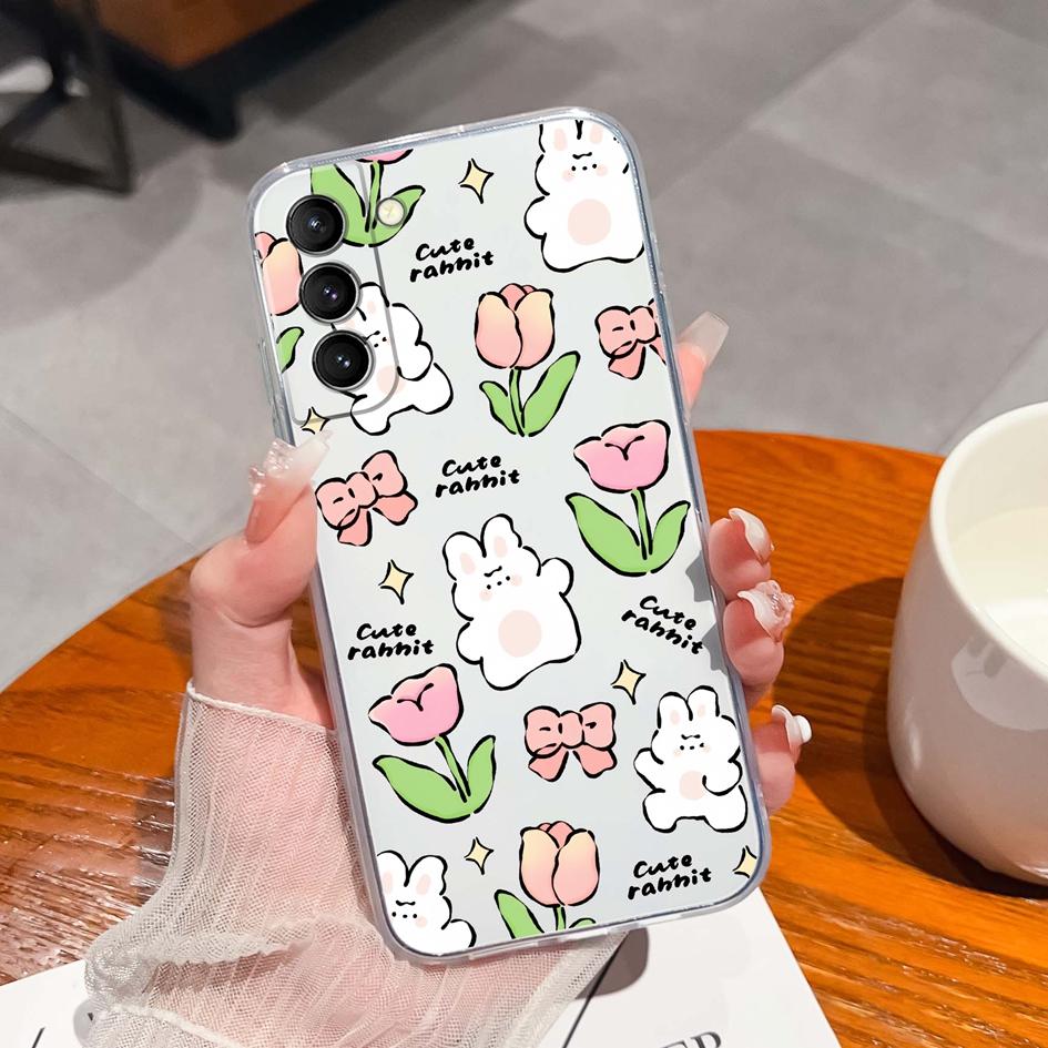 Back Cover For Samsung S21 S22 S23 Ultra Plus S6 S7 S9 Edge Bumper Case Screen Protector Luxury Graffiti Butterfly Silicone Soft TPU Transparent Shell
