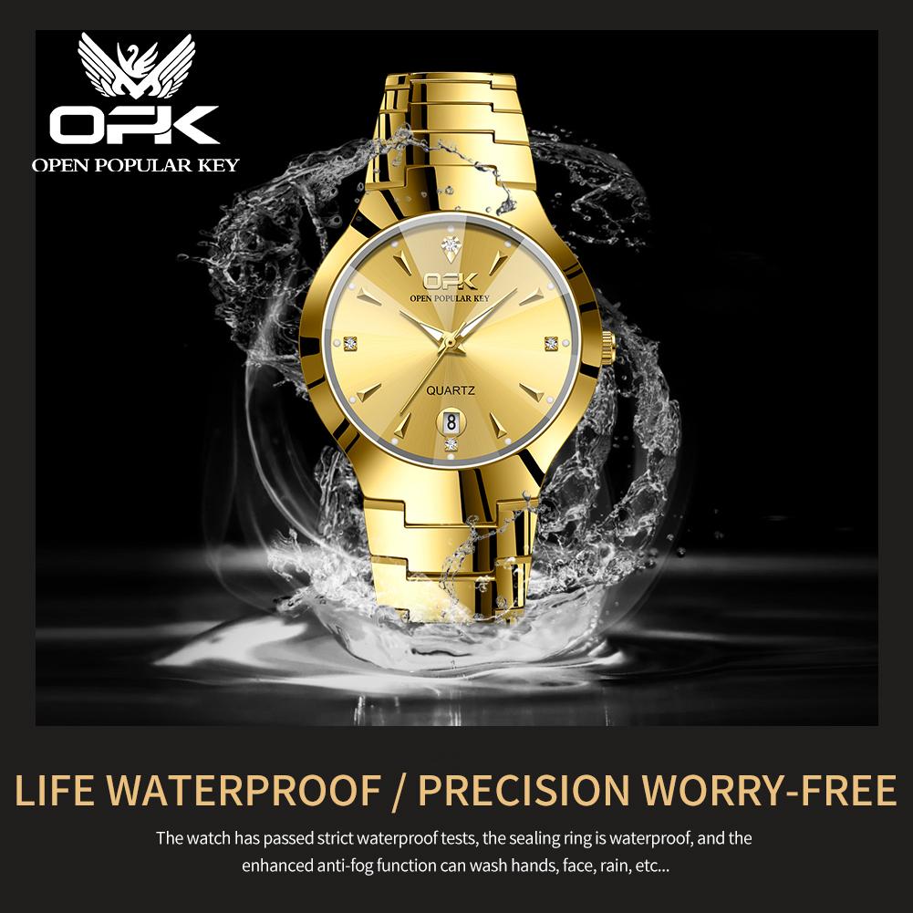 OPK 8105 Classic Luxury Men Women Watches Waterproof Luminous Fashion Quartz Wristwatch Trendy Original Stainless Steel Watch