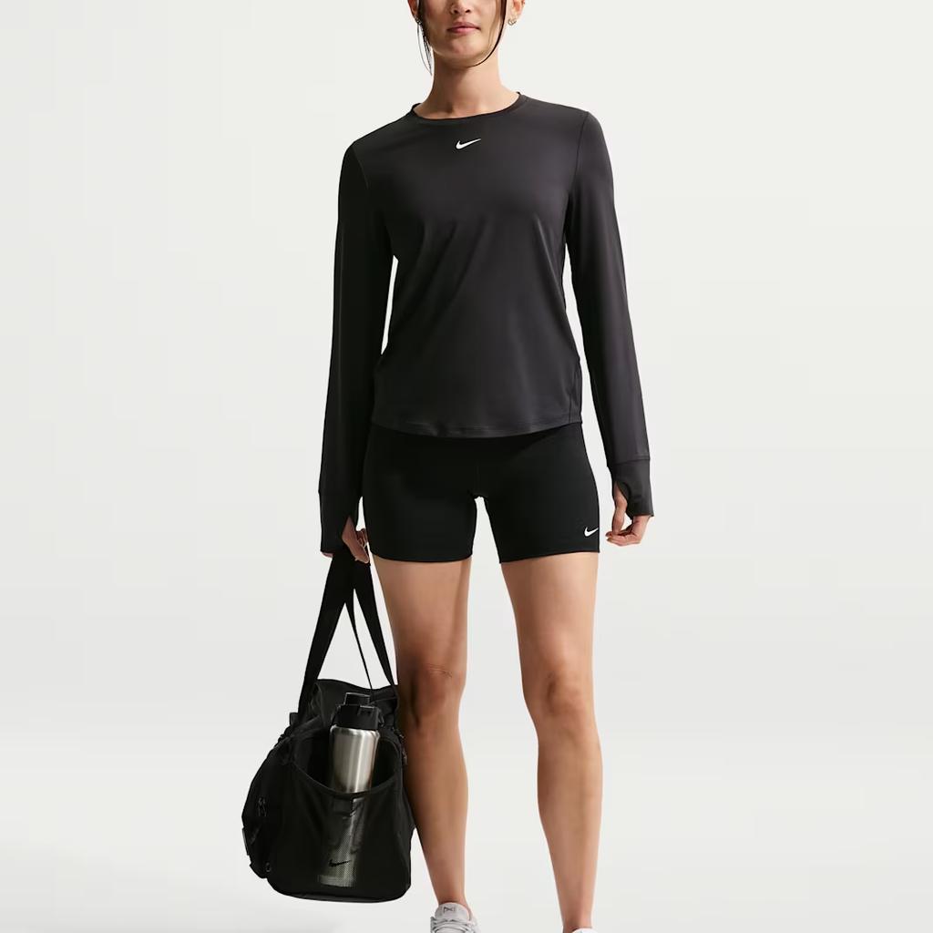Nike Camiseta de manga larga suelta y transpirable Dri-Fit One Classic, ligera, que absorbe el sudor, de secado rápido para mujer, tops FN2802-013