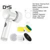 Electric Spin Brush Cordless High Torque Handheld Rotary Brush Tub Shower Tile Floor Scrubber with 5 Replaceable Heads