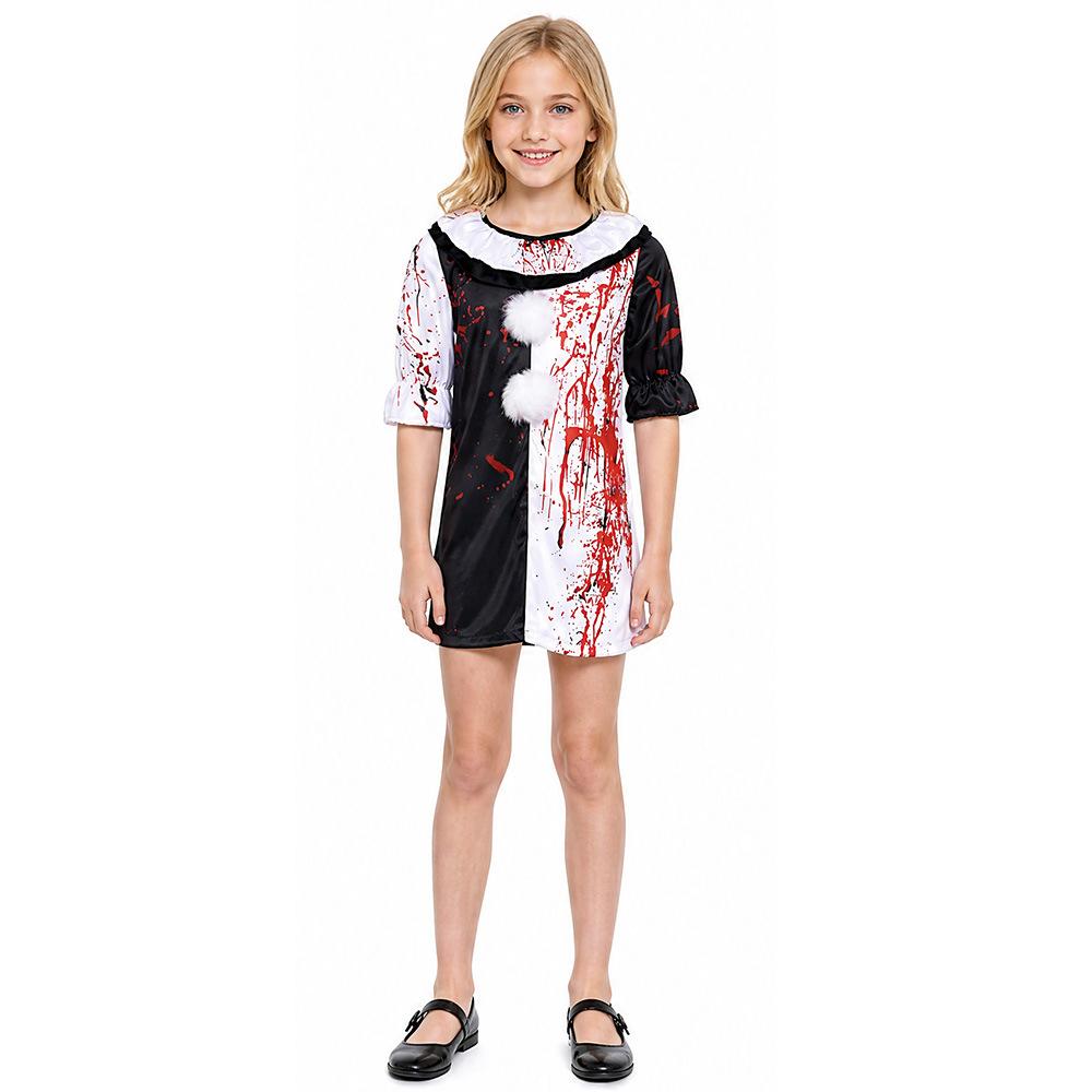 Halloween Costume Pennywise Black White Clown Cosplay Party Outfit Adult Scary Joker Suit