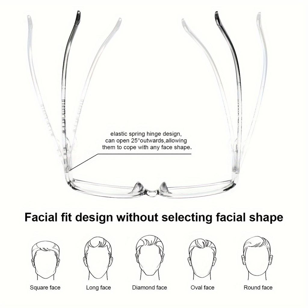 Square Frame HD Reading Glasses for Women - Ultra-Light, Spring Hinges, Ideal for Middle-Aged & Elderly, Standard PD