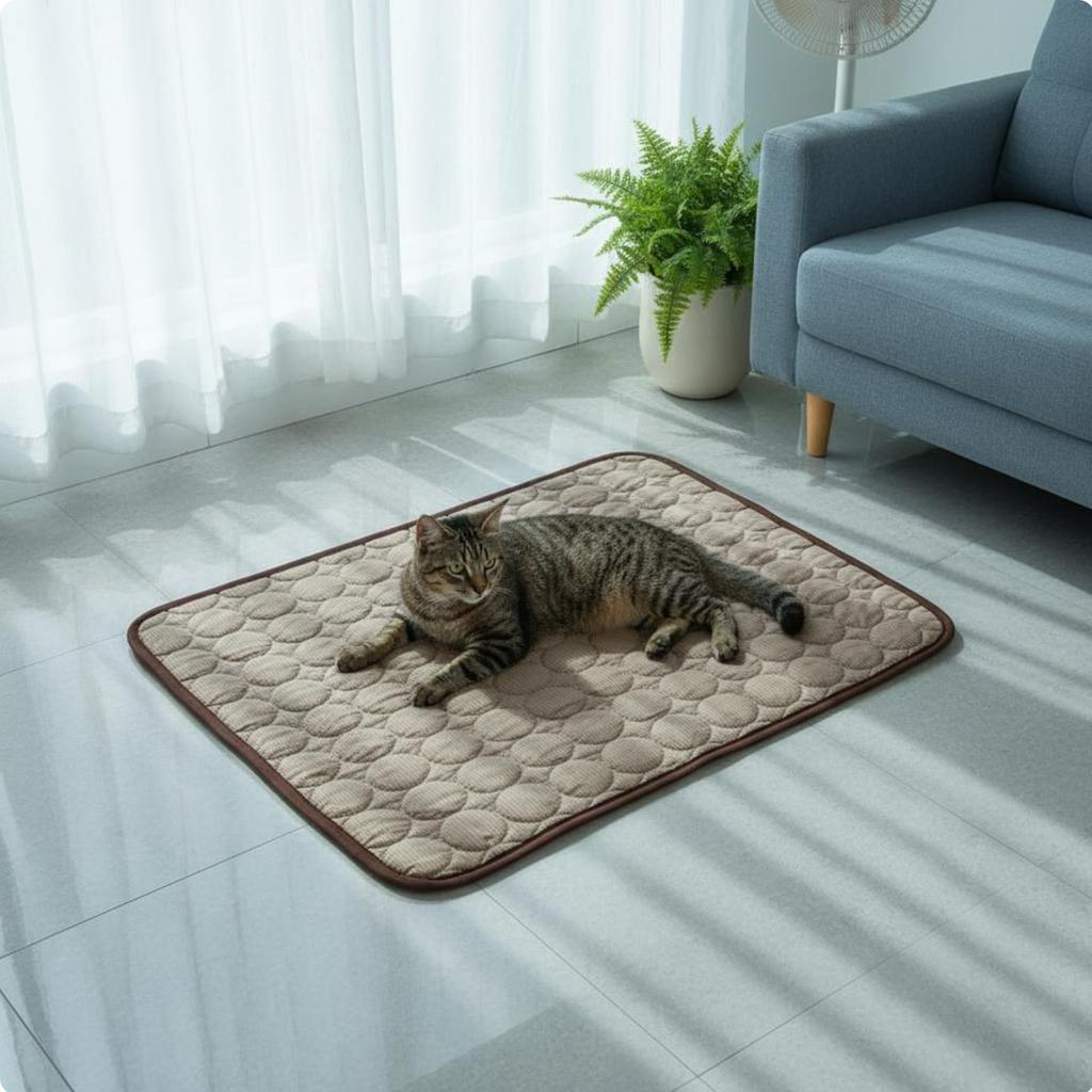 Pet Cooling Mat Breathable Dog Cooling Pad Lightweight for Felines, Summer