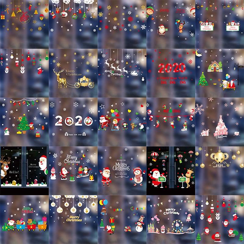 Colorful Christmas Pvc Wall Stickers Perfect For Holiday Decorations At Home