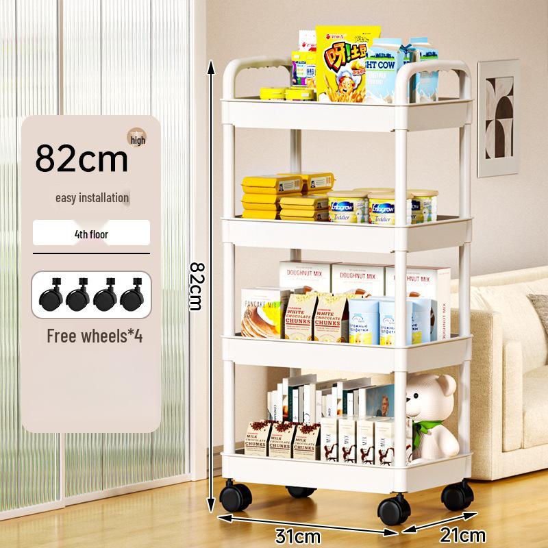 Multi-layer Movable Storage Rack for Bathroom, Snacks, Books & Toys