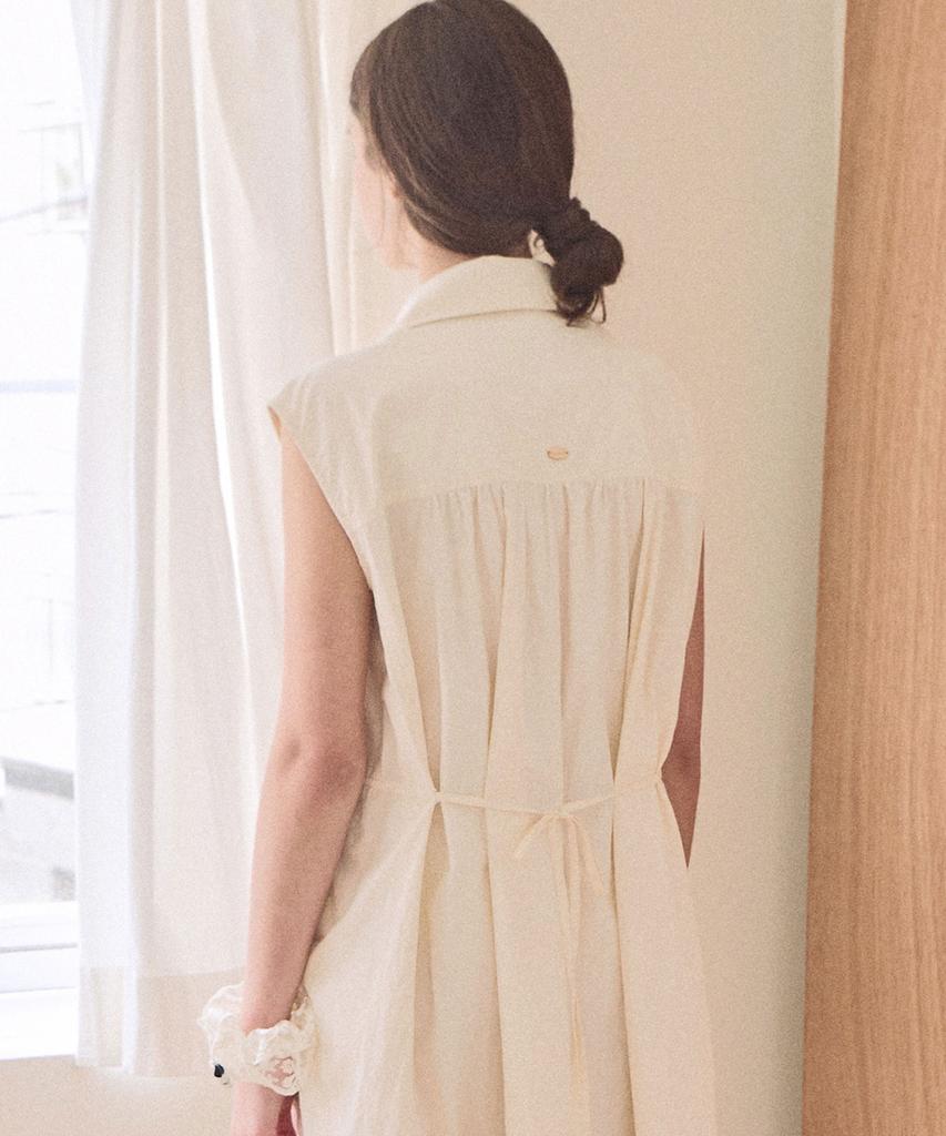 Slow Lolly Pintuck String Sleeveless Dress_2 Colors