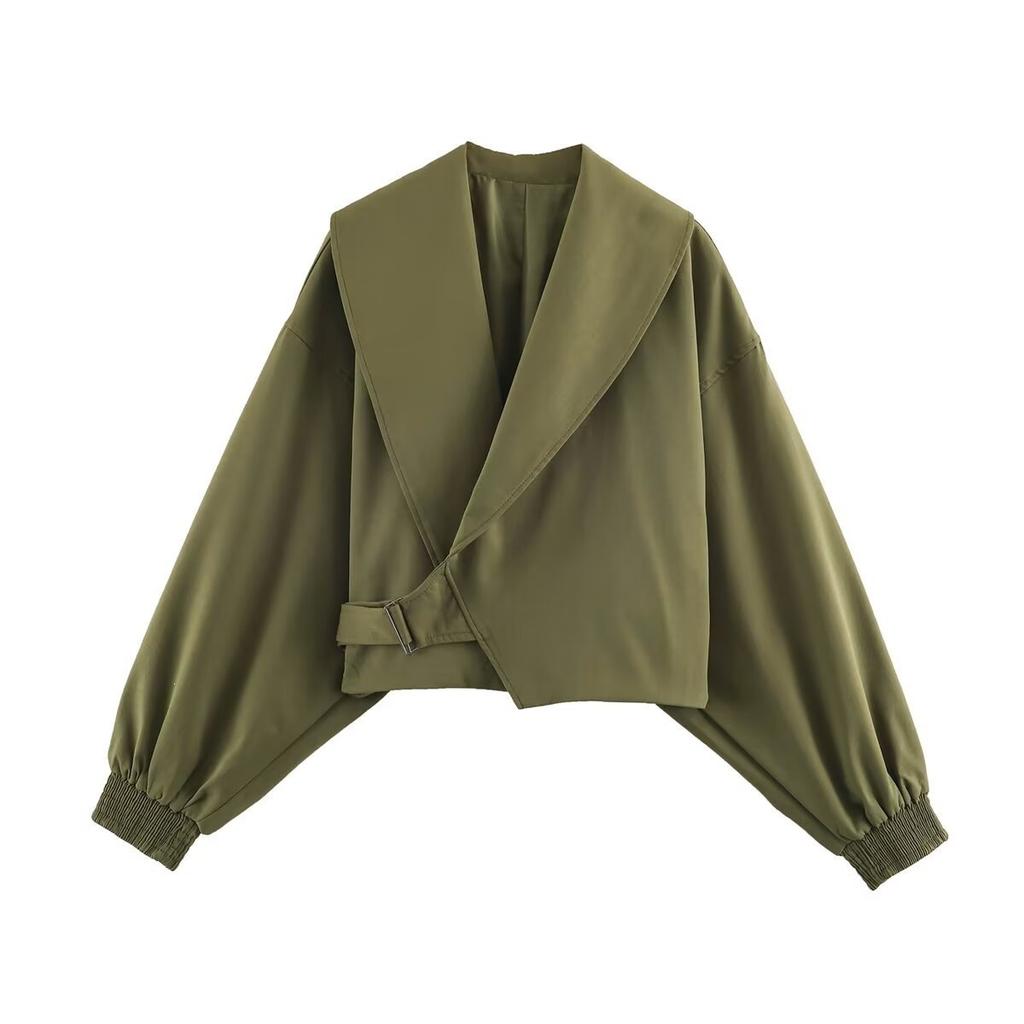 2026 Summer New European and American Cross-border Women's Street Fashion Large Lapel Short Jacket W107 8924