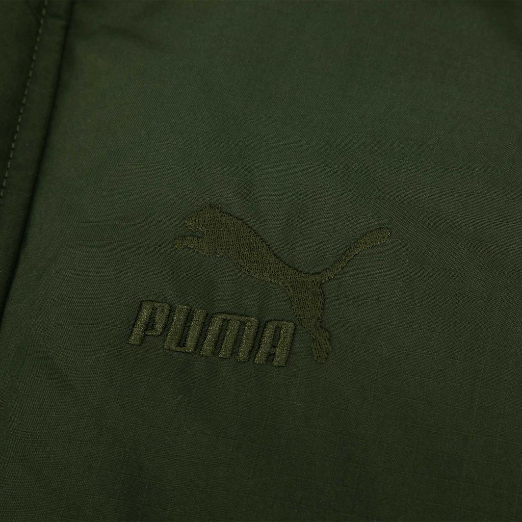 Puma Bz Cc Down Hooded Solid Color Casual Jacket Unisex Jacket Army-Green 625542-69