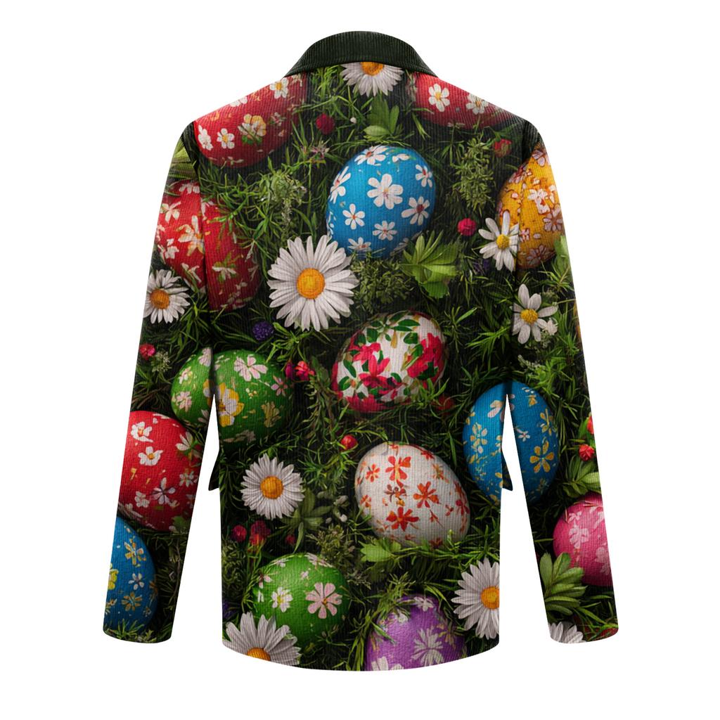 Męska modna kurtka sztruksowa w stylu business casual z nadrukiem