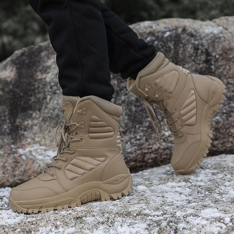

Women s High-Top Desert Combat Boots - Velvet-Lined, Winter-Ready for Outdoor Exploration 45