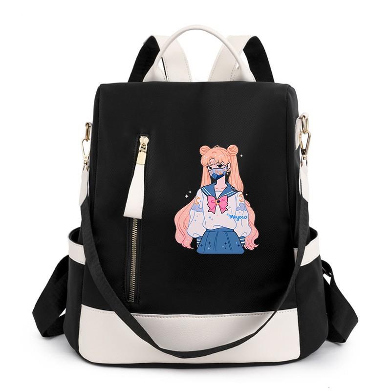 Segelmond-inspiriertes Damen-Oxford-Nylon-Rucksack für Reisen, Schule, Streetwear, Freizeit