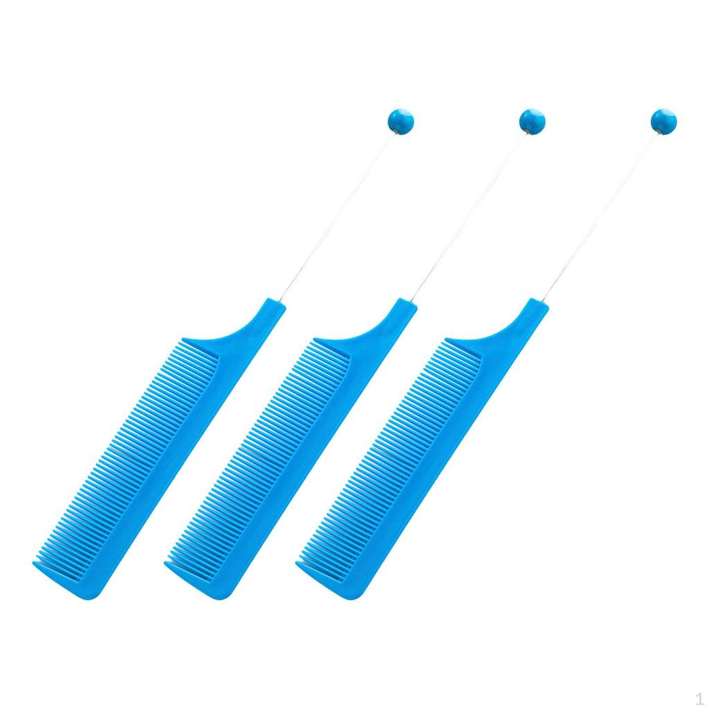 3 Pieces DIY Beaded Hair Combs Hairdressing Comb Women Girls Cutting Styling Grooming