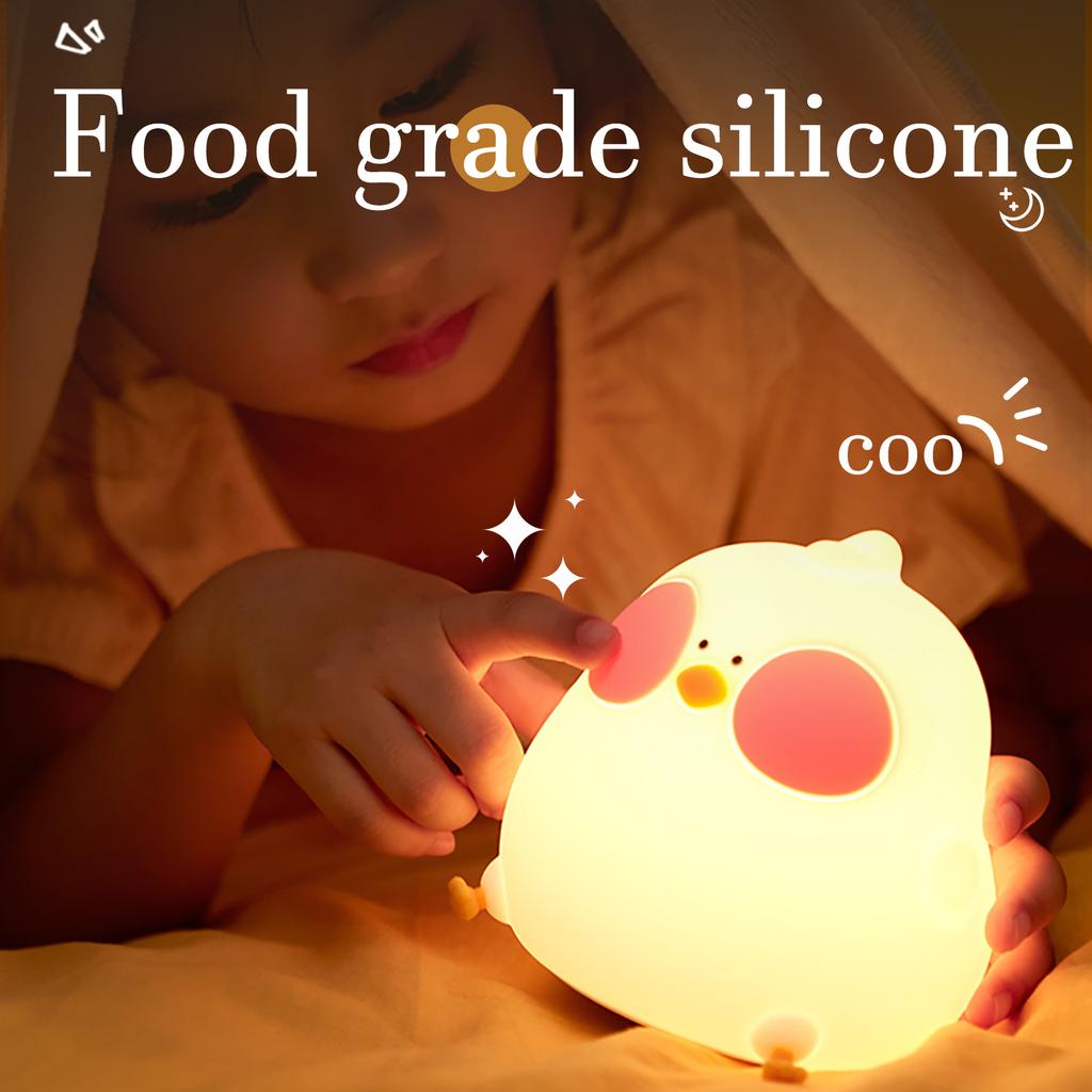 Chick Silicone Lamp Rechargeable LED Night Light Touch Atmosphere Lamp for Bedroom Bedside Baby Feeding Child Gifts