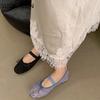 Fashion SUOJIALUN 2025 Spring New Brand Women Flat Shoes Fashion Lace Ladies Elegant Ballerina Shoes Round Toe Soft Flat Single Shoes