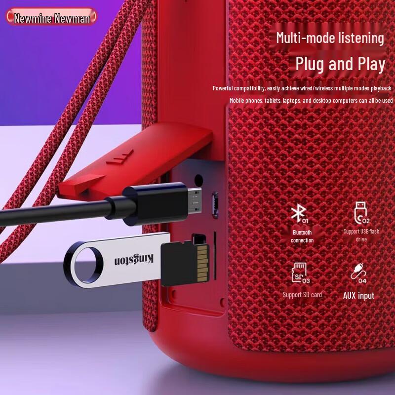 Newmine BT32 Fabric Bluetooth Speaker CN plug (adapter included)