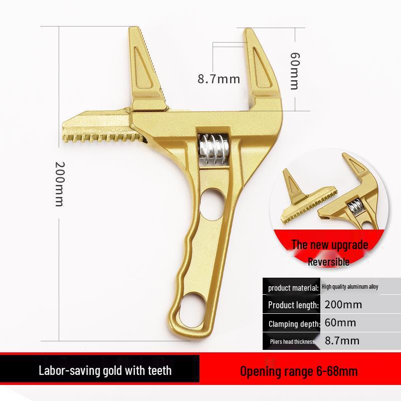 Multifunctional Adjustable Bathroom Wrench for Faucet & Water Pipe Installation