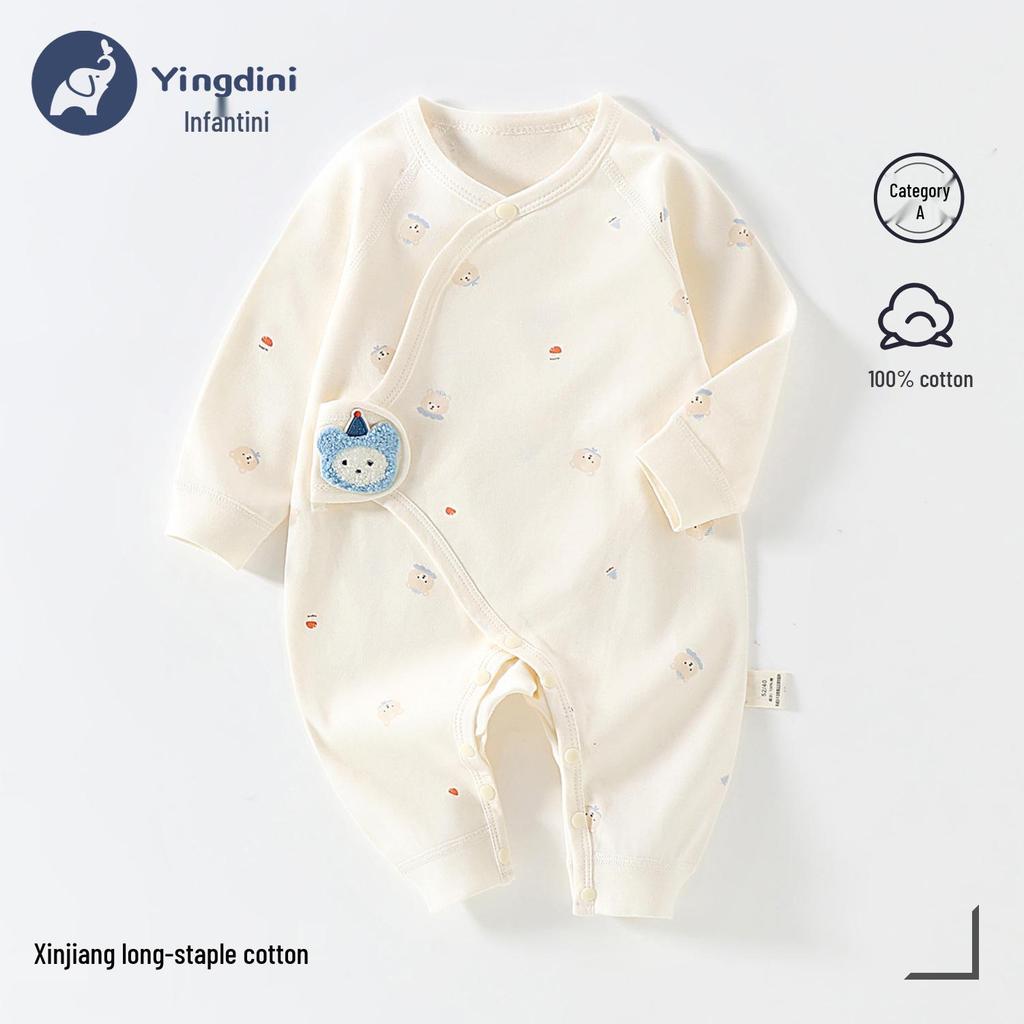 Neugeborenen Strampler aus reiner Baumwolle mit Schmetterlingsmotiv - Atmungsaktiver doppellagiger Anzug für Herbst und Frühling