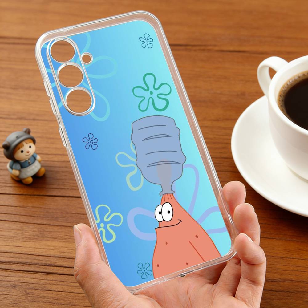S-Sponge F-Funny B-Bob Animation phone Case For Samsung S30,23,21,22,20, FE lite,S10,9,8,7 PIus Note20ultra Soft Transparent