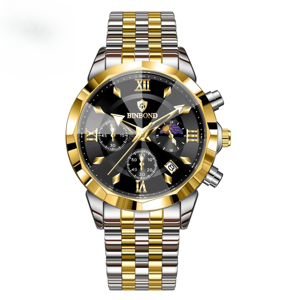 Luxury Men Watch Top Original Waterproof Luminous Chronograph Man Wristwatch Stainless Steel Quartz Business Men Watches
