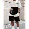 2026 New Men's Athletic Set Los Angeles Print Short-Sleeve T-Shirt Casual Athletic Set Streetwear Shorts Two-Piece Men's Set