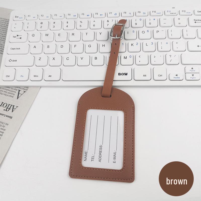 Premium PU Leather Luggage Tag with Stitching and Signature Card