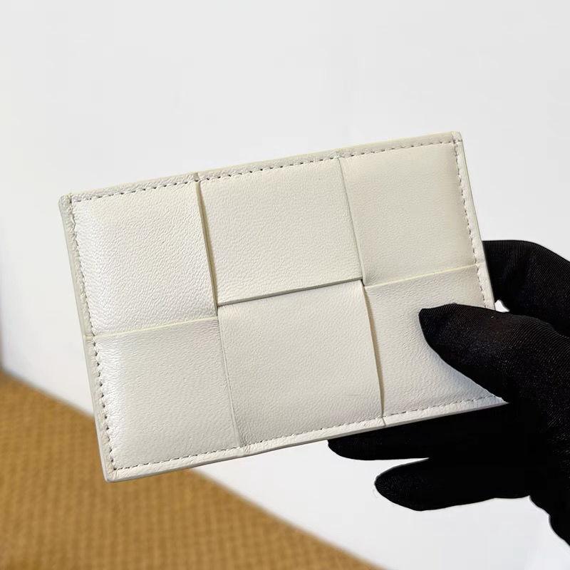 

Ультратонкий кожаный кошелек для монет, универсальный маленький держатель для карт, ручной работы, из плетеной овчины, с несколькими отделениями для карт, держатель для удостоверения личности