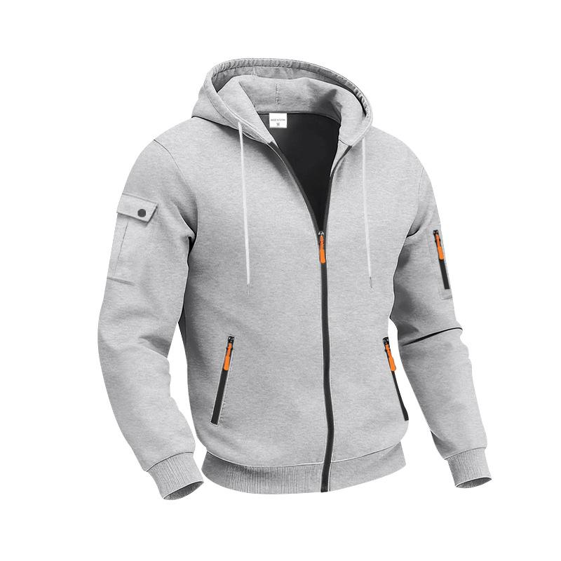 Mens Loose Heavyweight Fleece Zip Up Hooded Casual Workwear Long Sleeve Cardigan Sweatshirt