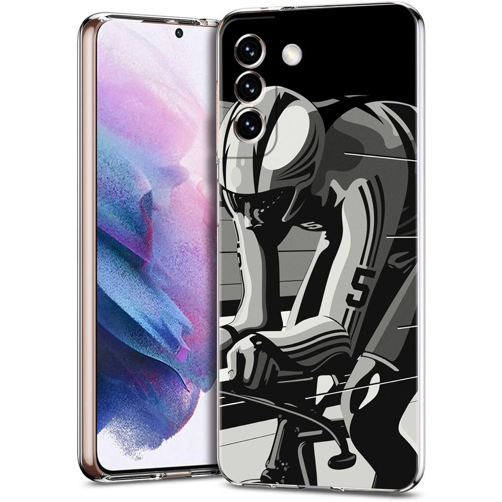 Phone Case For Samsung Galaxy S24 Ultra S23 FE S22 S20 S21 5G S10 S9 Plus S10E S8 Silicone Clear Mountain Bike Cycling Art Cover