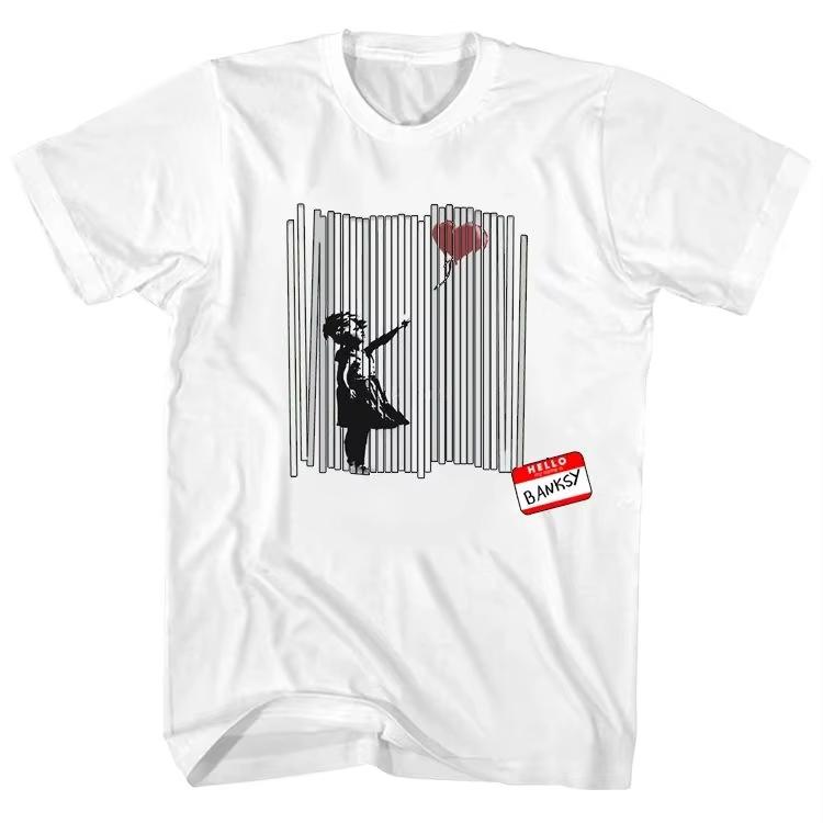 2025 new model Banksy Blo s Out Red Butterflies Street Men men T Shirt Cool Casual P Tee Streetwear d Loose 4XL