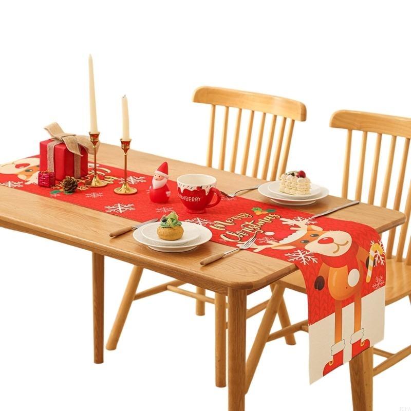 Holiday Dining Table Runner Christmas Party Decorations Wrinkle Fabric Easy Maintenance Tablecloth