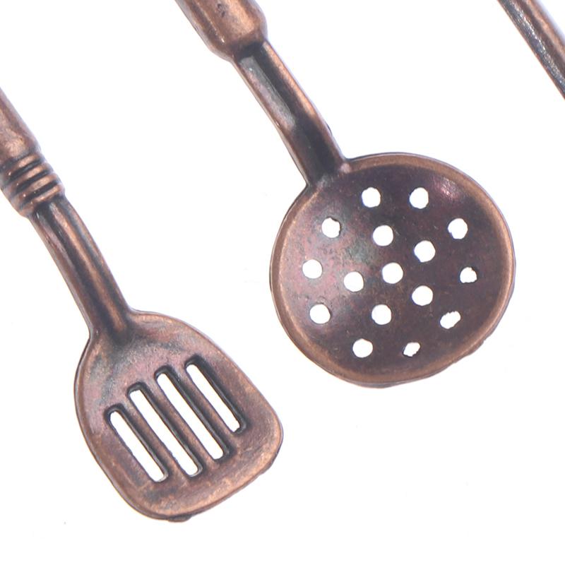 Dukkehus Miniatyr Spade Suppeskje Oppbevaringsholder Simulasjon Kjøkkenredskaper