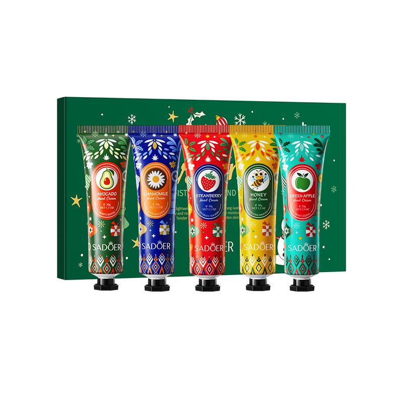 

Рождественский подарочный набор с ароматом увлажняющего крема для рук из 5 предметов Hand cream 5pcs/box
