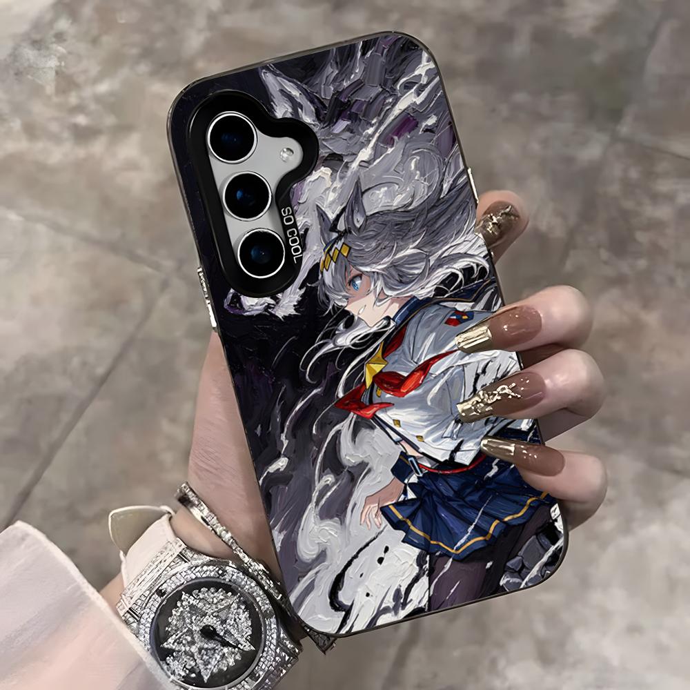 Uma Musume Pretty Derby Phone Case For Samsung S25 Ultra S23 S22 S21 S20 Ultra Plus S24 Fe A54 A55 Color Silver Cover