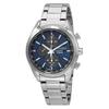Montre homme étanche 100m Solaire Quartz Bracelet Acier 41,4 mm cadran bleu SSC801