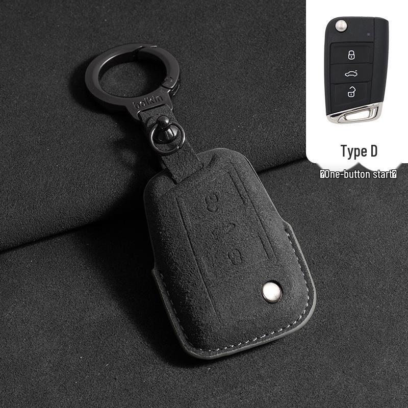 Volkswagen Suede Key Case: Fits Touron, Tayron, Tiguan L, Sagitar, Lamando L, Magotan, CC, ID4 - Full Coverage.
