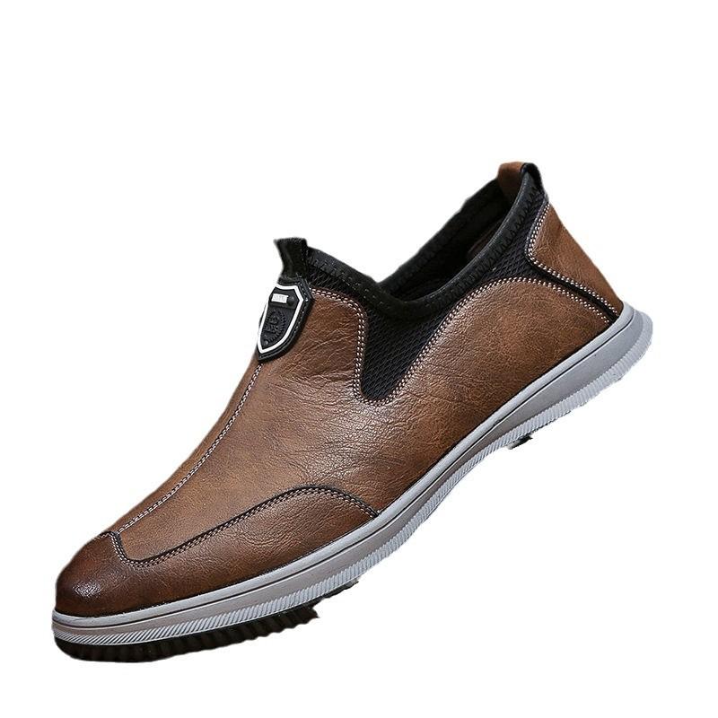 Spring New Casual Leather Shoes Breathable Shoes Soft Sole Soft Surface Board Shoes Driving Shoes Doudou Shoes