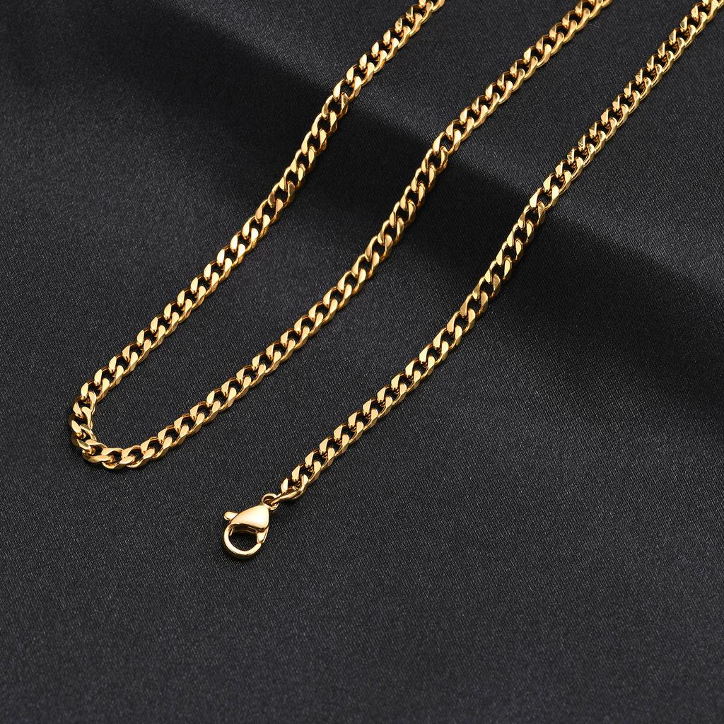 Vnox Classic Cuban Chain Necklace for Men Women, Basic Stainless Steel Link Chain Chokers, Solid Metal Collar Chain Wholesale