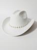 European and American solid color western denim top hat men and women travel ivory pearl rhinestone casual jazz hat