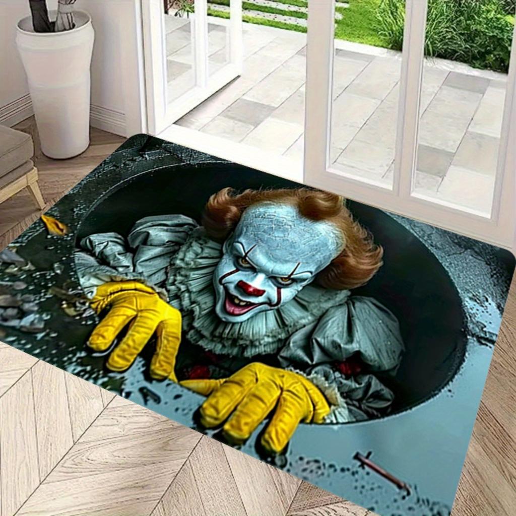 Halloween Carpet Horror Clown Floor Mat Outdoor Carpet Welcome Mat Soft Door Mat Rug Live Room Home Decoration
