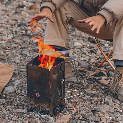 Klappbarer Holzkohle-Kaminanzünder, Edelstahl, für Grill, Holzkohle, Grill, Brikett, Kohle, Feueranzünder